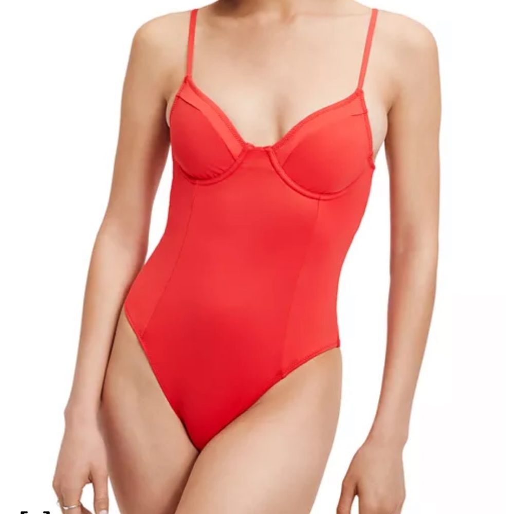 Good American Show Off Underwire One Piece Bright Poppy - Picture 2 of 10